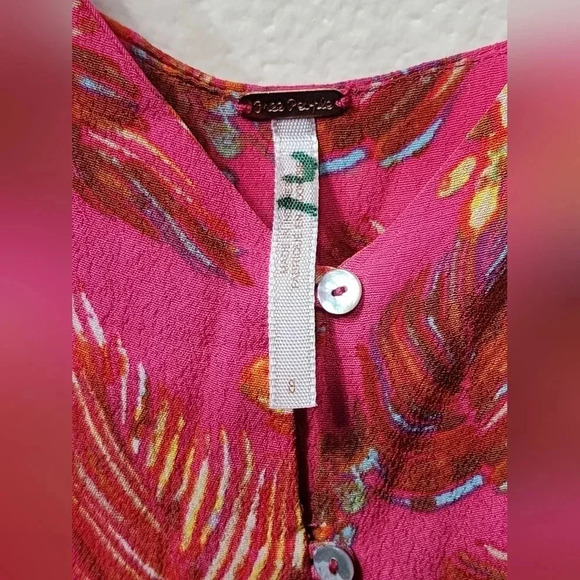 Free People Hot Tropics Pink Wide Leg Jumpsuit Size 8 Tropical Summer Vacation - Picture 8 of 10